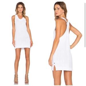 One Teaspoon White Sleeveless V-Neck Mini Knit Dress